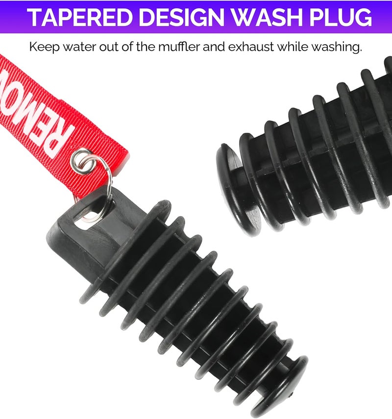 RACOONA 2PCS Muffler Exhaust Wash Plug,Dirt Bike Accessories Muffler Exhaust Tail Pipe Plug,0.6"-1.5"/1.1"-1.8" Wash Plug,Fit for Most Motorcycle Bike 2 Stroke Rubber Exhaust Silencer (1.1-1.8") - Image 4